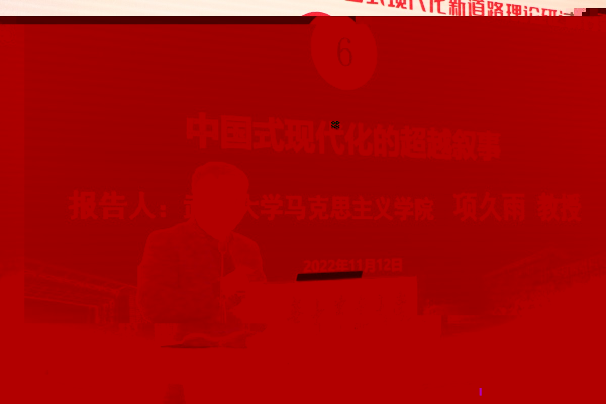 武漢大學77779193永利官网教授項久雨作“中國式現代化的超越叙事”主旨報告【周子恒 攝】1